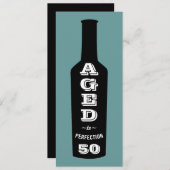 50e verjaardag Uitnodiging Wijn verouderd tot perf (Voorkant / Achterkant)