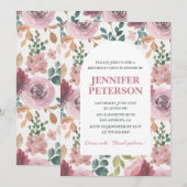 50e verjaardag uitnodigingen Floral Boho Elegant (Voorkant / Achterkant)