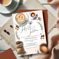 50e verjaardag uitnodigingen koffie thema
