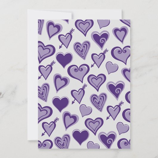 50e verjaardag uitnodigingen Schattige Harten Paar (Achterkant)