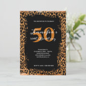50e verjaardag van Copper and Black Glam Leopard S Kaart (Staand voorkant)