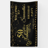 50e verjaardag van de 50e Fabulous Glitter Black Spandoek (Verticaal)