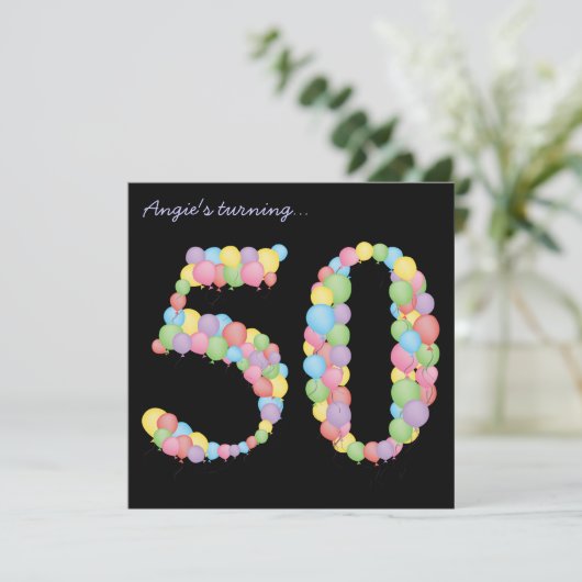 50e verjaardag van de Aangepaste Uitnodiging van d (Staand voorkant)