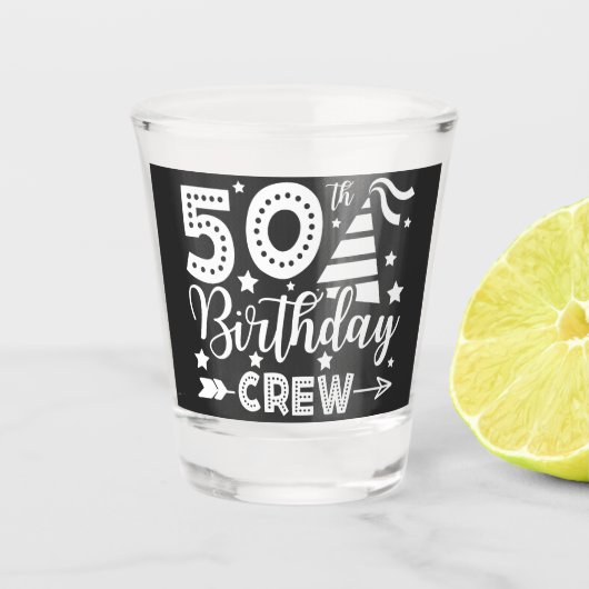50e verjaardag van de bemanning van 50 partijen shot glas (Voorkant)