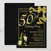 50e verjaardag van de feestdag - Uitnodigingen van (Voorkant / Achterkant)