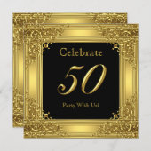 50e verjaardag van de gouden gouden gouden 50 zwar kaart (Voorkant / Achterkant)