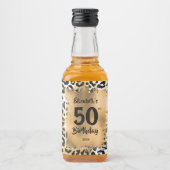 50e verjaardag van de luipaard Mini Gold - Aangepa Likeurfles Etiket (Voorkant)