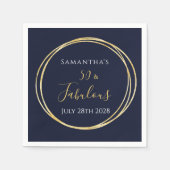 50e verjaardag van de marine Gold Birthday Party Servet (Voorkant)