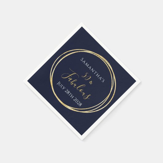 50e verjaardag van de marine Gold Birthday Party Servet (Hoek)