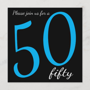 50e verjaardag van de Mijlpaal DIY-tekst Blau Kaart