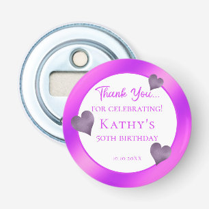 50e verjaardag van de Paarse feestdag Button Flesopener