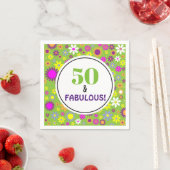 50e verjaardag van de Paarse Groene Floral Servet (Insitu)