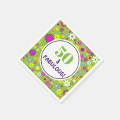 50e verjaardag van de Paarse Groene Floral Servet (Hoek)