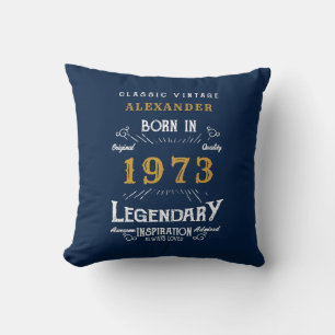 50e verjaardag van de Retro Blue Gold Legendary va Kussen