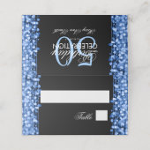 50e verjaardag van de Sparkles Blue Place Card (Buitenkant ongevouwen)