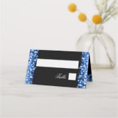 50e verjaardag van de Sparkles Blue Place Card (Voorkant)