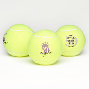 50e verjaardag van de Tennis Court Queen op persoo Tennisballen