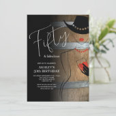 50e verjaardag van de uitnodiging aan de vrouw (Staand voorkant)