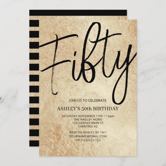 50e verjaardag van de uitnodiging van de 50e verja (Voorkant / Achterkant)