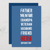 50e verjaardag van de uitnodiging van Hero (Voorkant / Achterkant)