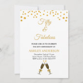 50e verjaardag van het goudfeest op zwart-wit kaart (Voorkant)