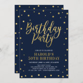 50e verjaardag van het moderne goud- en nakomeling kaart (Voorkant / Achterkant)