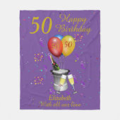 50e verjaardag van het Paars van de viering Fleece Deken (Voorkant)