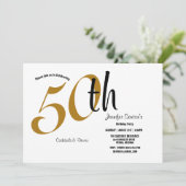 50e verjaardag van het thema Zwart & goud (Staand voorkant)