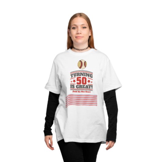50e verjaardag van honkbalmoeder t-shirt