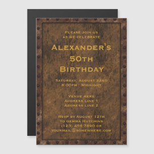 50e verjaardag van IJzeren omgeven Mannen Magnetische Uitnodiging