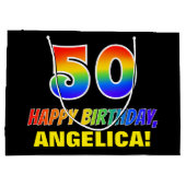 50e verjaardag: Vet, Vun, Eenvoudig, Regenboog 50 Groot Cadeauzakje (Achterkant)