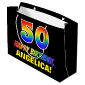 50e verjaardag: Vet, Vun, Eenvoudig, Regenboog 50 Groot Cadeauzakje (Achterkant Gekanteld)