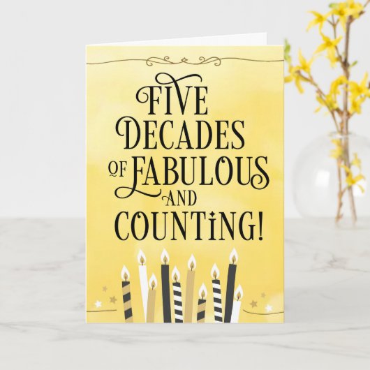 50e verjaardag vijf decennia van verbluffend en te kaart (Gele Bloem)