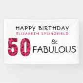 50e verjaardag Vijftig en Fabulous gepersonaliseer Spandoek (Horizontaal)