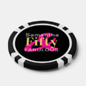 50e verjaardag Vijftig Fabulous gepersonaliseerd H Poker Chips (Enkel)