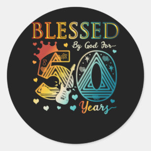 50e verjaardag, vijftig jaar door God gevlucht Ronde Sticker