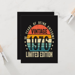 50e verjaardag Vintage 1976 Limited Edition Kaart