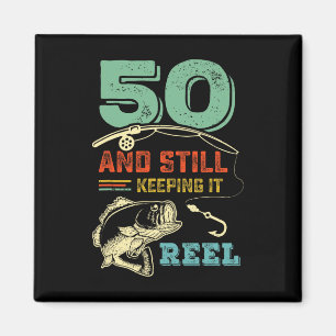 50e verjaardag Vissende 50 Mannen vissers Pu Magneet