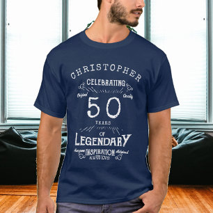50e verjaardag Voeg de naam Legendary Blue Legend  T-shirt