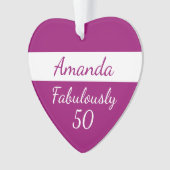 50e verjaardag Voeg Fabulous 50 roze Ornament toe (voorkant)