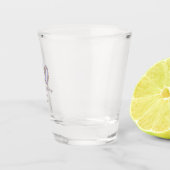 50e verjaardag voeg naam datum jaar paars bruin mo shot glas (Rechts)