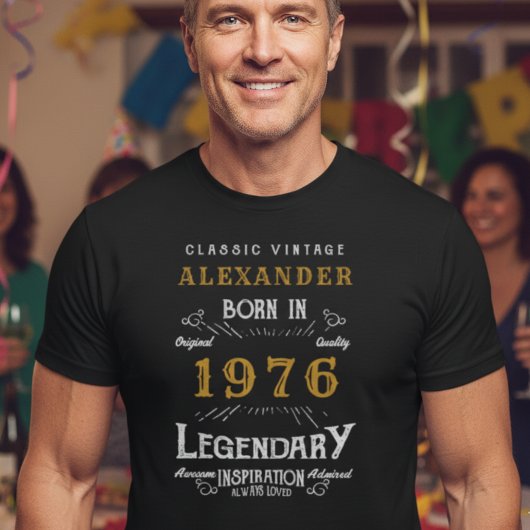 50e verjaardag Voeg toe Jouw naam Geboren 1976 Leg T-shirt