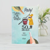 50e verjaardag voor visliefhebbers kaart (Staand voorkant)