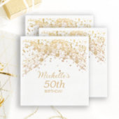 50e Verjaardag Wit Goud Glitter String Lights Servet