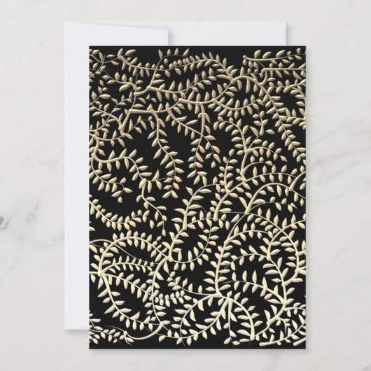 50e verjaardag zwart en goud kaart (Achterkant)