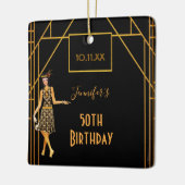 50e verjaardag zwart goud bruisende jaren 1920 art keramisch ornament (Links)