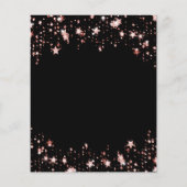 50e verjaardag zwart roos gouden budgetuitnodiging flyer (Achterkant)