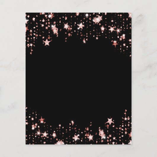 50e verjaardag zwart roos gouden budgetuitnodiging flyer (Achterkant)