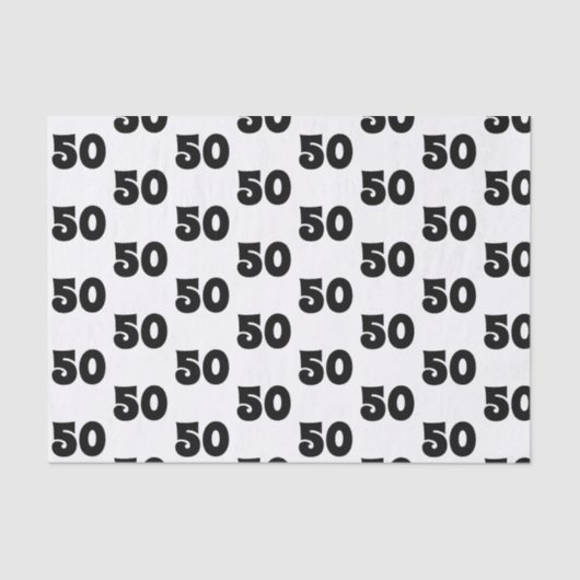 50e verjaardag zwart-wit patroon tissuepapier (Voorkant)