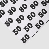 50e verjaardag zwart-wit patroon tissuepapier (Detail)
